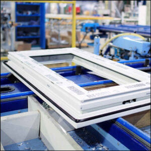 Produktion von PVC-Fenstern in einem modernen Werk